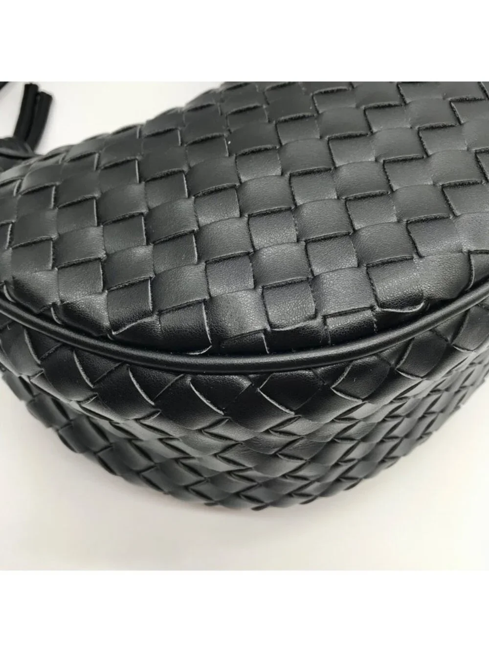 On 34th Black Woven Crossbody Convertible Satchel Bag